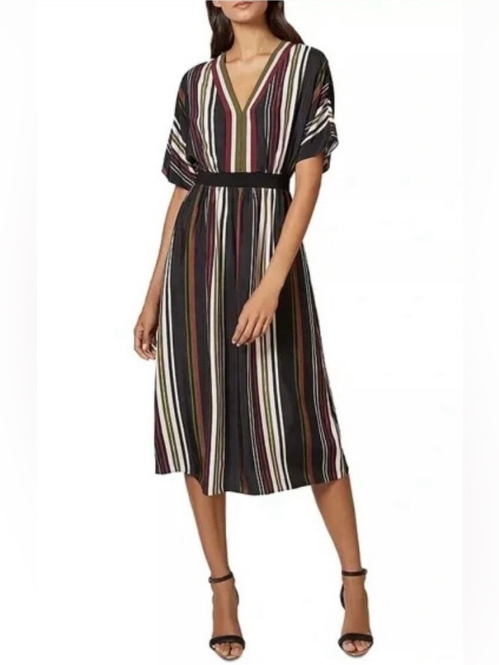 Ted Baker Safiiya Short Sleeve Striped Midi Dress size 3/ US M